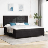 Letto a Sorgente LED con testiera Nero 200 x 200 cm Velluto