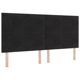 Letto a Sorgente LED con testiera Nero 200 x 200 cm Velluto