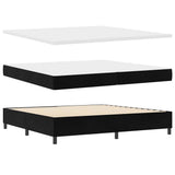 Letto a Sorgente LED con testiera Nero 200 x 200 cm Velluto