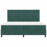 Letto a Sorgente LED Verde Scuro 200 x 200 cm Velluto