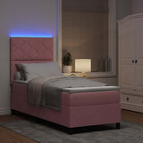 Letto a Sorgente LED con testiera Rosa 80 x 200 cm Velluto