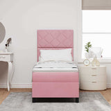 Letto a Sorgente LED con testiera Rosa 80 x 200 cm Velluto
