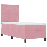 Letto a Sorgente LED con testiera Rosa 80 x 200 cm Velluto