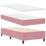 Letto a Sorgente LED con materasso Rosa 90 x 190 cm Velluto