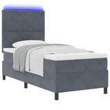 Letto a Sorgente LED Grigio scuro 90 x 200 cm Tessuto
