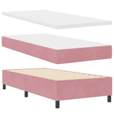 Letto a Sorgente LED con materasso Rosa 100 x 200 cm Tessuto