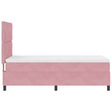 Letto a Sorgente LED con materasso Rosa 100 x 200 cm Tessuto