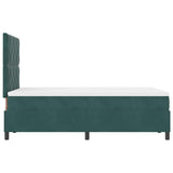 Letto a Sorgente LED Verde Scuro 120 x 190 cm Tessuto