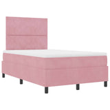 Letto a Sorgente LED con materasso Rosa 120 x 190 cm Tessuto