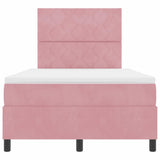 Letto a Sorgente LED con materasso Rosa 120 x 190 cm Tessuto