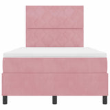 Letto a Sorgente LED con materasso Rosa 120 x 190 cm Tessuto