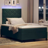 Letto a Sorgente LED Verde Scuro 120 x 200 cm Tessuto