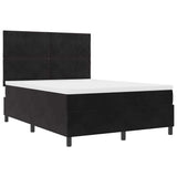 Letto a Sorgente LED con materasso Nero 140 x 200 cm Tessuto