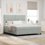 Letto a Sorgente LED Grigio chiaro 180 x 200 cm Velluto