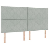 Letto a Sorgente LED Grigio chiaro 180 x 200 cm Velluto