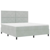 Letto a Sorgente LED Grigio chiaro 180 x 200 cm Velluto