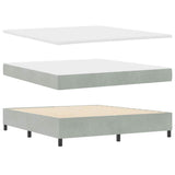 Letto a Sorgente LED Grigio chiaro 180 x 200 cm Velluto