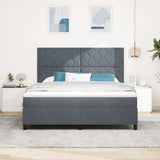 Letto a Sorgente LED Grigio scuro 180 x 200 cm Tessuto