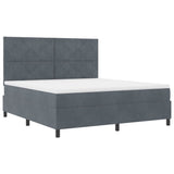 Letto a Sorgente LED Grigio scuro 180 x 200 cm Tessuto