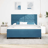 Letto a Sorgente LED Blu Scuro 180 x 200 cm Tessuto