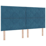 Letto a Sorgente LED Blu Scuro 180 x 200 cm Tessuto