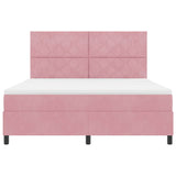 Letto a Sorgente LED con materasso Rosa 180 x 200 cm Tessuto