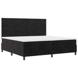 Letto a Sorgente LED con materasso Nero 200 x 200 cm Tessuto