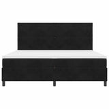 Letto a Sorgente LED con materasso Nero 200 x 200 cm Tessuto
