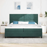 Letto a Sorgente LED Verde Scuro 200 x 200 cm Tessuto