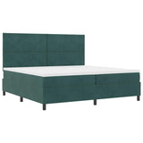 Letto a Sorgente LED Verde Scuro 200 x 200 cm Tessuto
