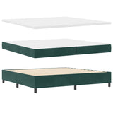 Letto a Sorgente LED Verde Scuro 200 x 200 cm Tessuto