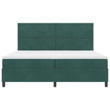 Letto a Sorgente LED Verde Scuro 200 x 200 cm Tessuto