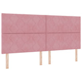 Letto a Sorgente LED con materasso Rosa 200 x 200 cm Tessuto