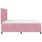 Letto a Sorgente LED con materasso Rosa 200 x 200 cm Tessuto