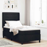 Letto a Sorgente LED con materasso Nero 90 x 190 cm Tessuto