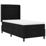 Letto a Sorgente LED con materasso Nero 90 x 190 cm Tessuto