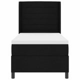 Letto a Sorgente LED con materasso Nero 90 x 190 cm Tessuto