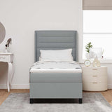 Letto a Sorgente LED Grigio chiaro 100 x 200 cm Tessuto