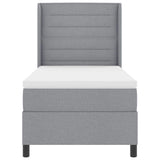 Letto a Sorgente LED Grigio chiaro 100 x 200 cm Tessuto