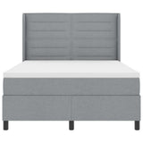Letto a Sorgente LED Grigio chiaro 140 x 190 cm Tessuto