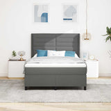 Letto a Sorgente LED Grigio scuro 140 x 190 cm Tessuto