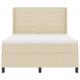 Letto a Sorgente LED con materasso Crema 140 x 190 cm Tessuto
