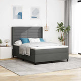Letto a Sorgente LED Grigio scuro 160 x 200 cm Tessuto