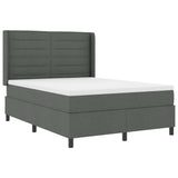 Letto a Sorgente LED Grigio scuro 160 x 200 cm Tessuto