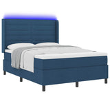 Letto a Sorgente LED con materasso Blu 160 x 200 cm Tessuto