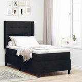 Letto a Sorgente LED con testiera Nero 90 x 200 cm Tessuto