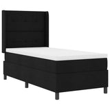 Letto a Sorgente LED con testiera Nero 90 x 200 cm Tessuto