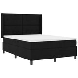Letto a Sorgente LED con testiera Nero 140 x 200 cm Tessuto