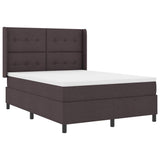 Letto a Sorgente LED Marrone Scuro 140 x 200 cm Tessuto