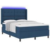 Letto a Sorgente LED con testiera Blu 160 x 200 cm Tessuto